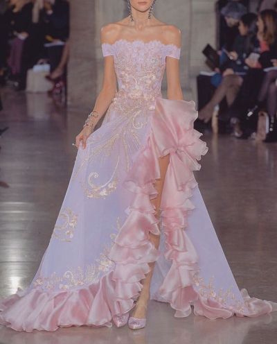 dresses kleider aesthetic elegant couture prom gown lilac formal runway modische wunderschne pretty instagram schne