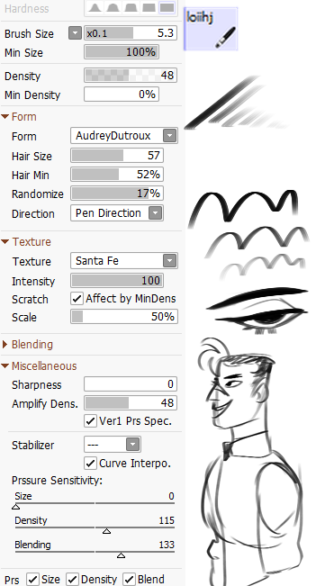 best paint tool sai 2 brush setting