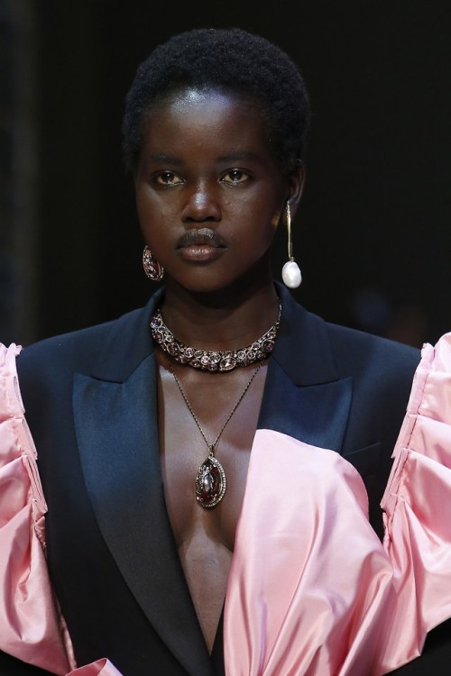 diorhoney:Adut Akech at Alexander McQueen fall 2018...