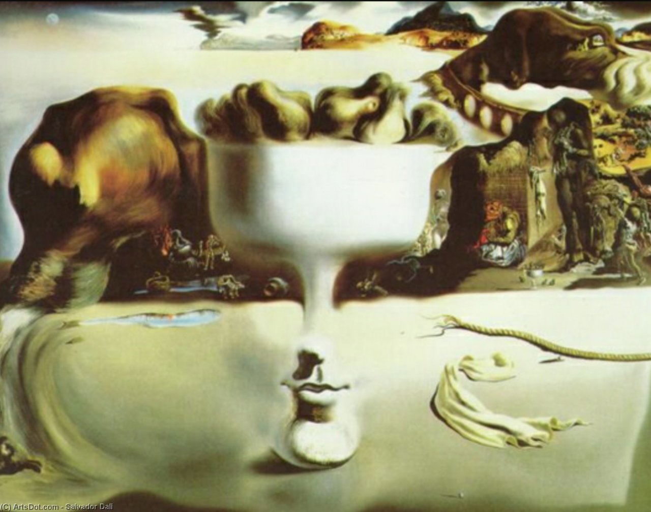 Apparition of Face and Fruit Dish on a Beach by Salvador DalÃ­, 1938