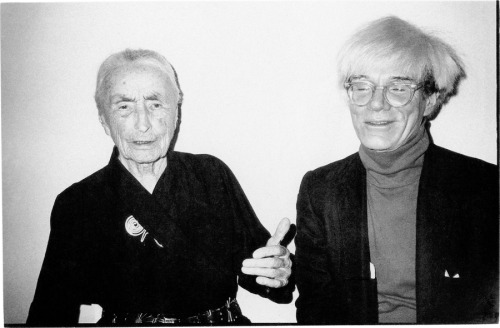 patrickhumphreys:Georgia O’Keeffe and Andy Warhol during a...