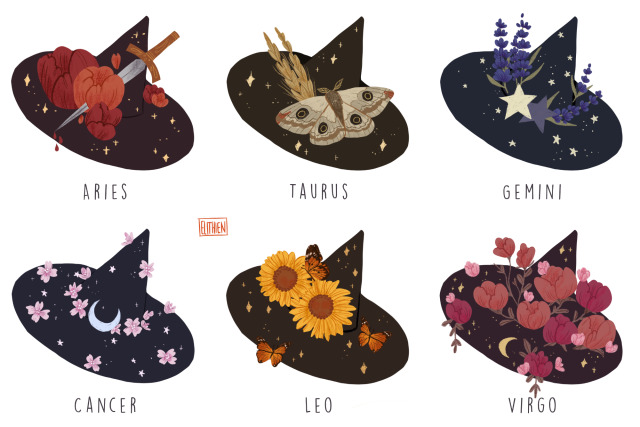 ℨ𝔬𝔡𝔦𝔞𝔠 𝔴𝔦𝔱𝔠𝔥𝔢𝔰 𝔥𝔞𝔱 So happy to have completed this series! I will be making these designs into stickers and acrylic charms....