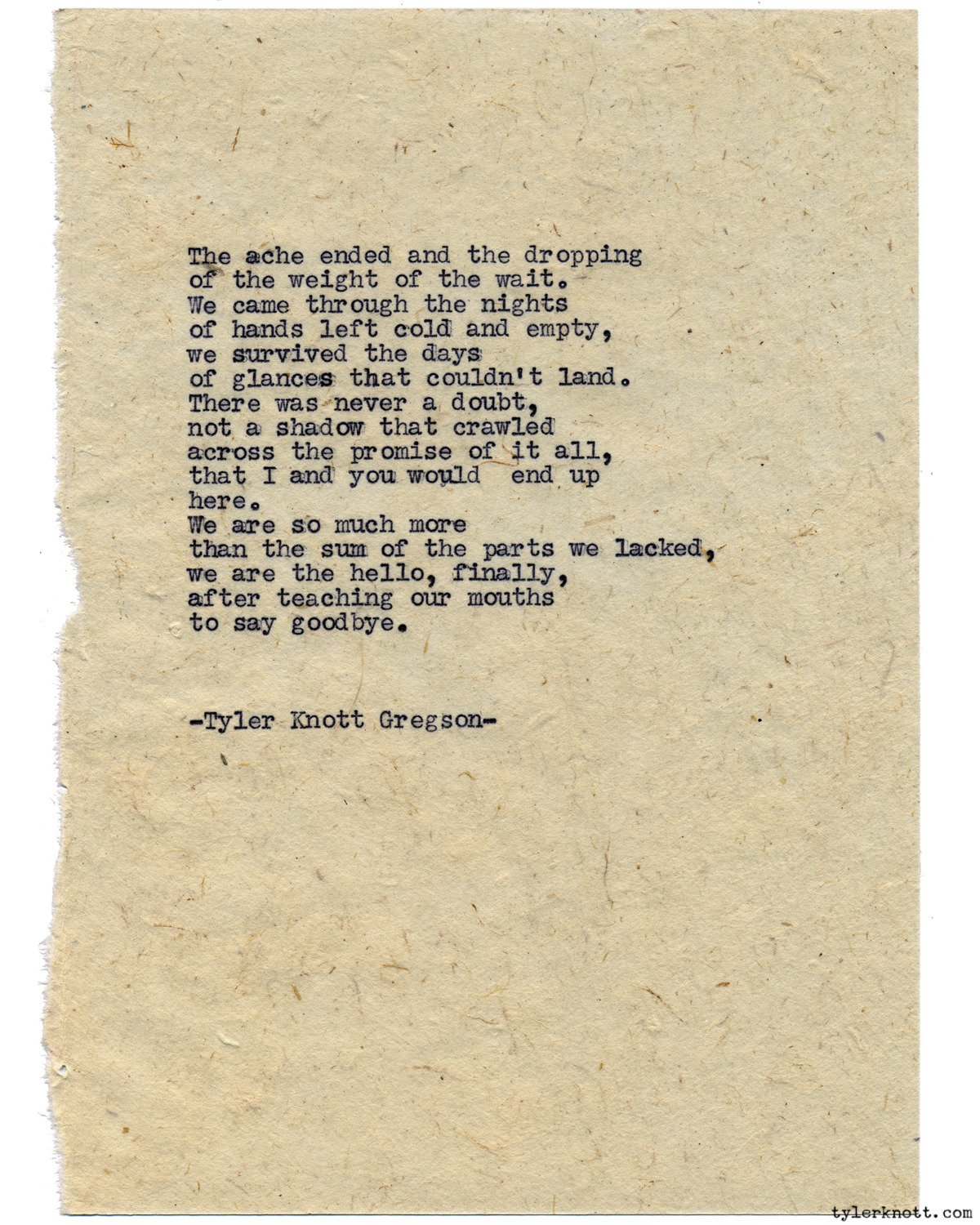 Tyler Knott Gregson — Typewriter Series #1096 by Tyler Knott Gregson...