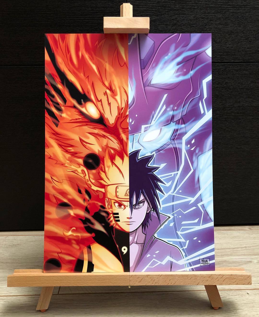 Migne Art Director Illustrator Naruto Vs Sasuke