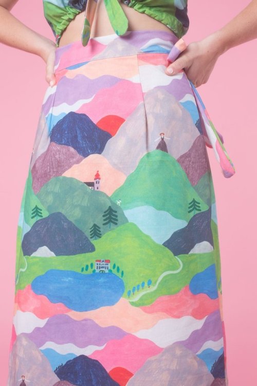 mariainesgul:Yodel wrap skirt in ‘The Hills Are Alive’ print...