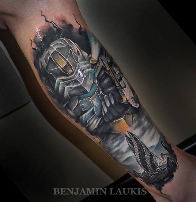 Realm of the Raider tattoosvg Dead Space tattoo by Benjamin Laukis.