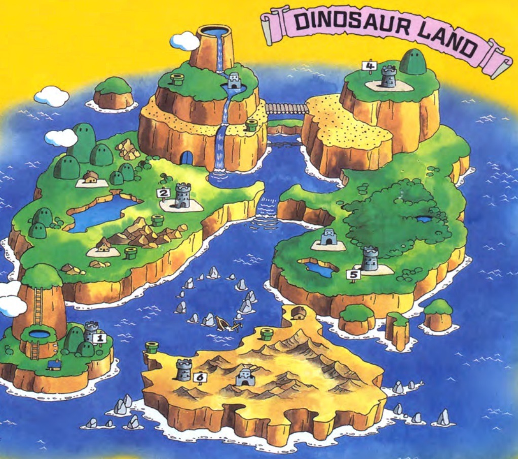 Supper Mario Broth - Map of Dinosaur Land from a Japanese guide for...