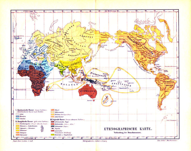 Ethnographic Map Spread Of Human Races Maps On The Web