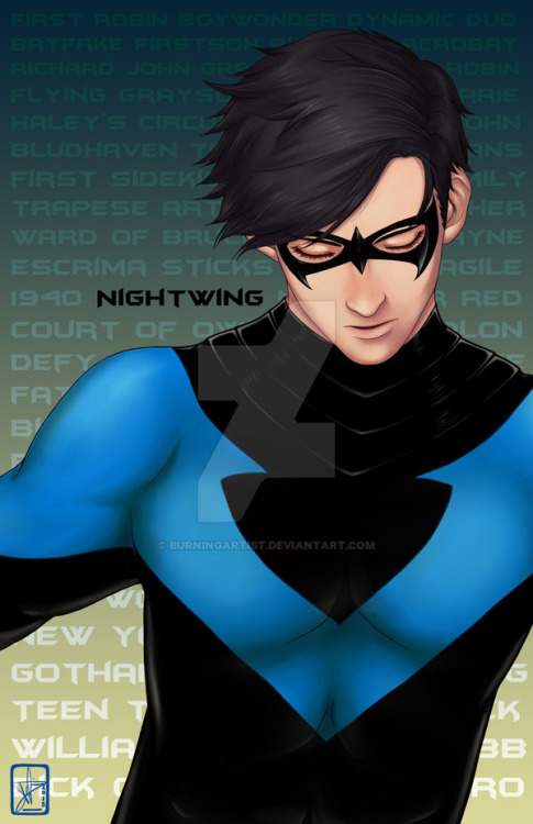 burningartwork:Richard John GraysonNightwing in Blue &...