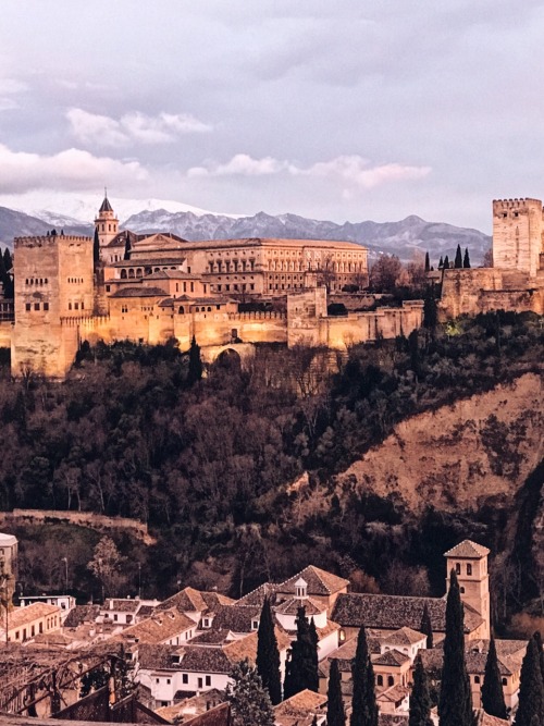 travelingcolors:La Alhambra at dusk, Granada | Spain (by Nacho...