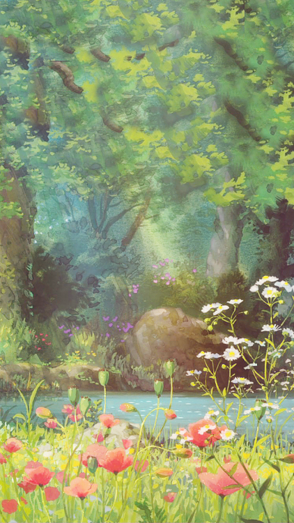 aprettyfire:Ghibli + Flowers