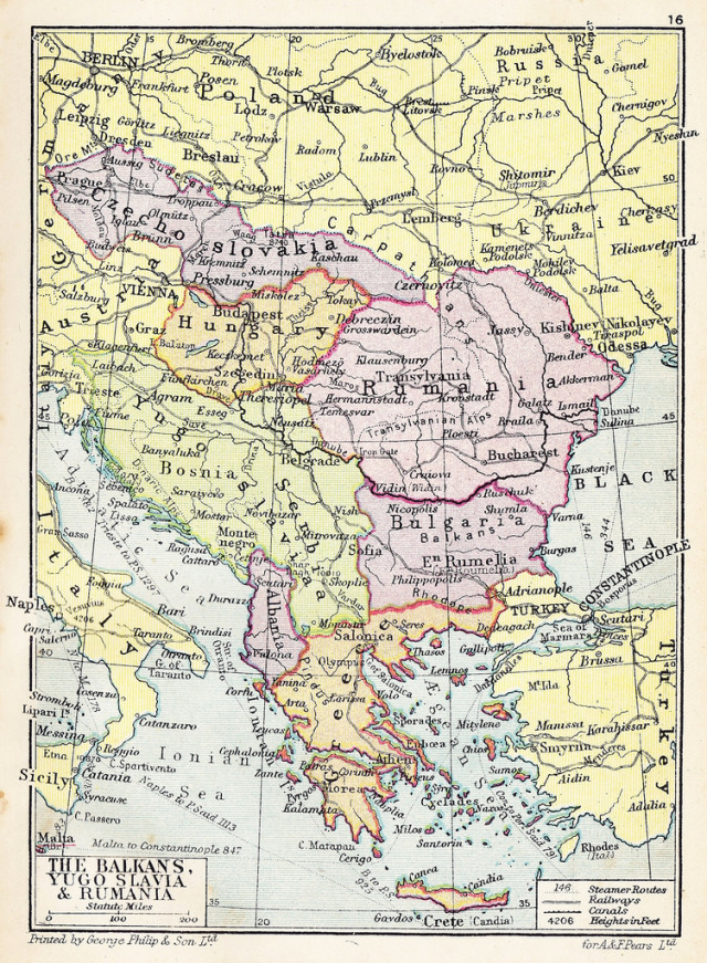 The Balkans, Yugoslavia & Rumania map from Pear’s... - Maps on the Web