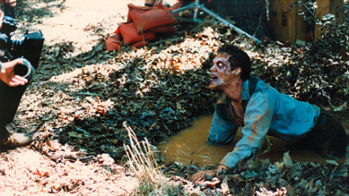 vintagesalt:Behind the scenes of Evil Dead II (dir. Sam Raimi,...