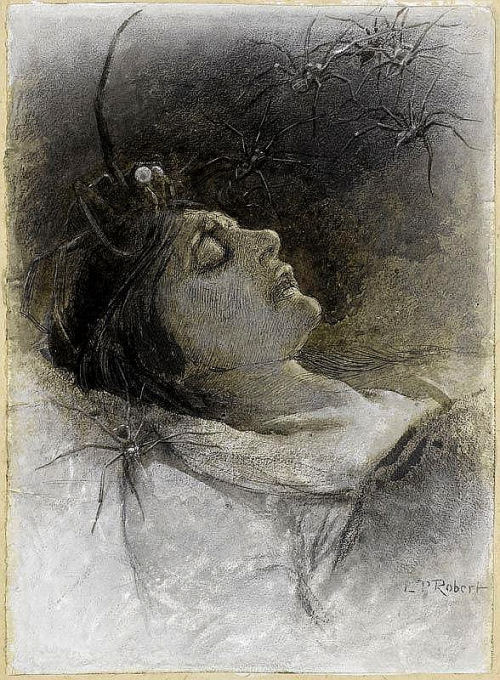 babelziggurat: “Arachnophobe’s nightmare. Léo-Paul Robert (Swiss, 1851-1923) • via Bibliothèque Infernale on FB ”