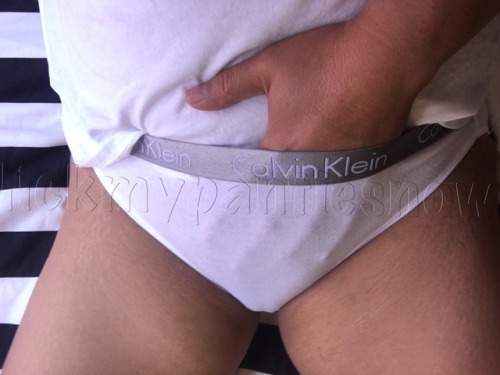 lickmypantiesnow:Yesterday’s panties…White cotton bikini...