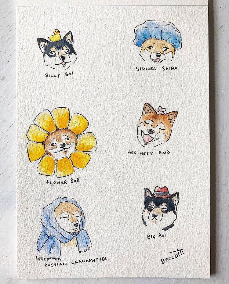 Some doggos with hats🐶 Follow me @beccotti for more!🌻🌻 — Immediately post your art to a topic and get feedback. Join our new community, EatSleepDraw Studio, today!