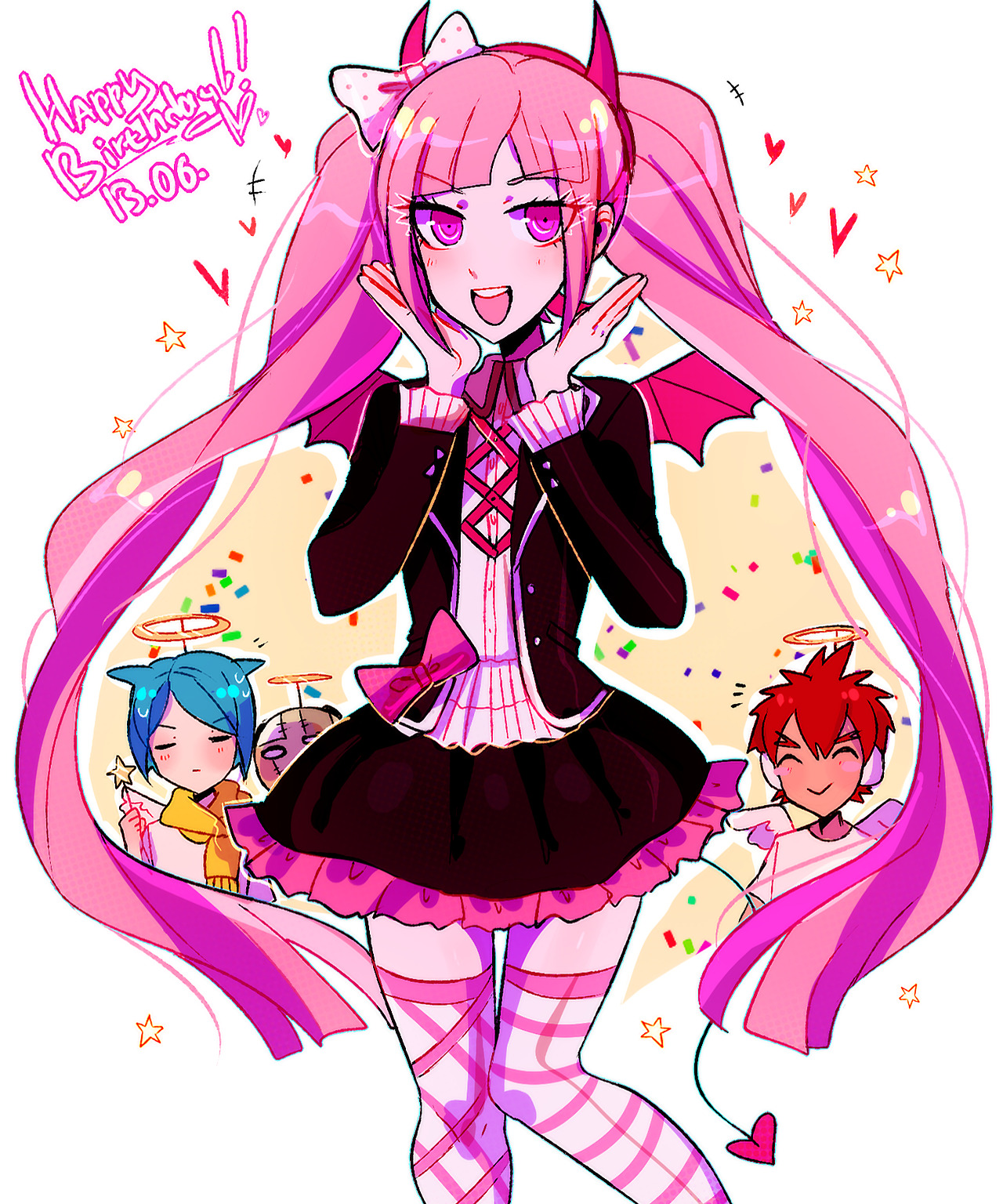 happy birthday kotoko! you cute little devil 🎉💦 - | huyandere