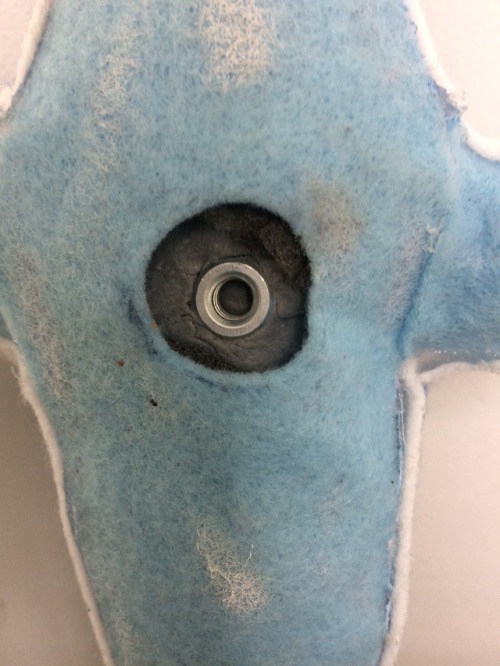 therealspacesharks:Here’s my baby Sharkie !Covered in felt,...