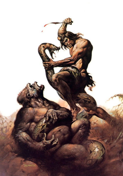 meninfantasyart:Boris Vallejo appreciation postTarzan cover art...