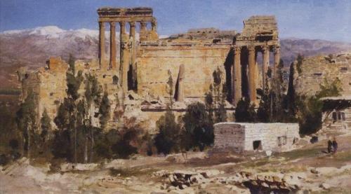 artist-polenov:Baalbek. Ruins of Jupiter Cathedral and...