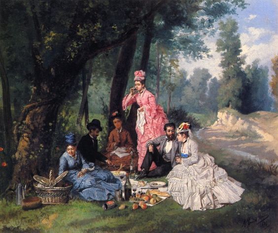 Antonio Garcia y Mencia The picnic (1874) Oil on canvas Private collection