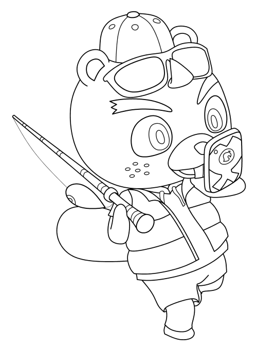 Animal Crossing Coloring Pages New Horizons : animal coloring page