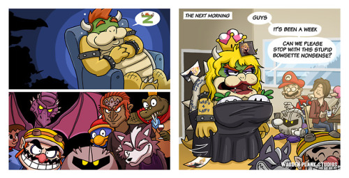 woodenplankstudios:Evil Memes (Everyone is Home)Bowser is...