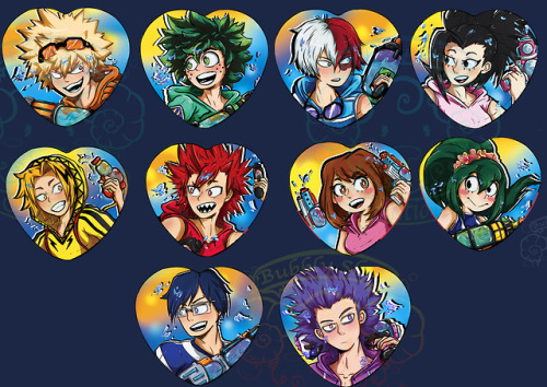 my hero academia buttons mha bnha oc boku no hero academia Deku deku midoriya midoriya izuku katsuki bakugou kacchan todoroki shouto momo yaoyorozu kirashima kaminari denki ururaka ochako tsuyu asai ida tenya shinsou hitoshi Dabi toga himiko Shigaraki Tomera Anime Merch Metrocon