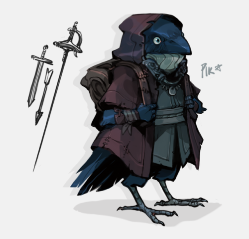 finally drew my dnd kid (they’re a kenku rogue) | [corviday]