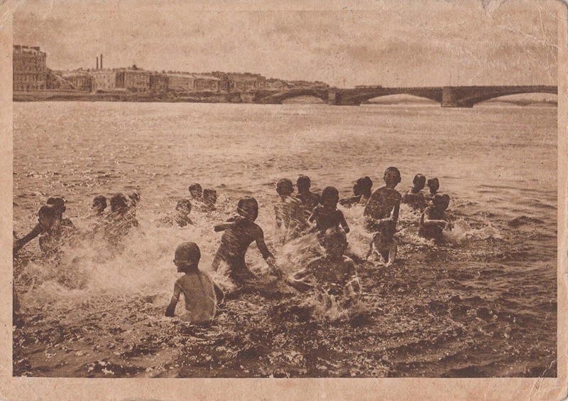 “Pioneers Bathing”, Soviet postcard from 1920s.