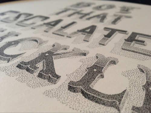 From sketch to final typography made out of 0.01mm dots by...