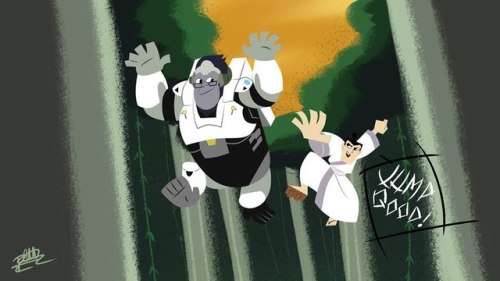 jonsnowboard:Samurai Jack x Overwatch by Draw-It Ralph