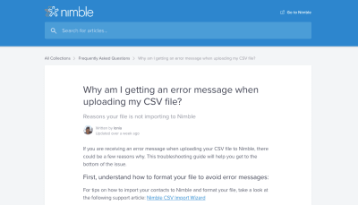 Go1 provides support for CSV upload failure