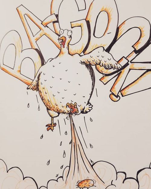 Inktober 5: Chicken... posted on Instagram -...