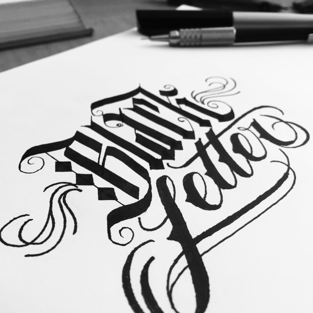 BlackLetter tattoo.. #lettering #calligraphy... - Ritchie Ruiz