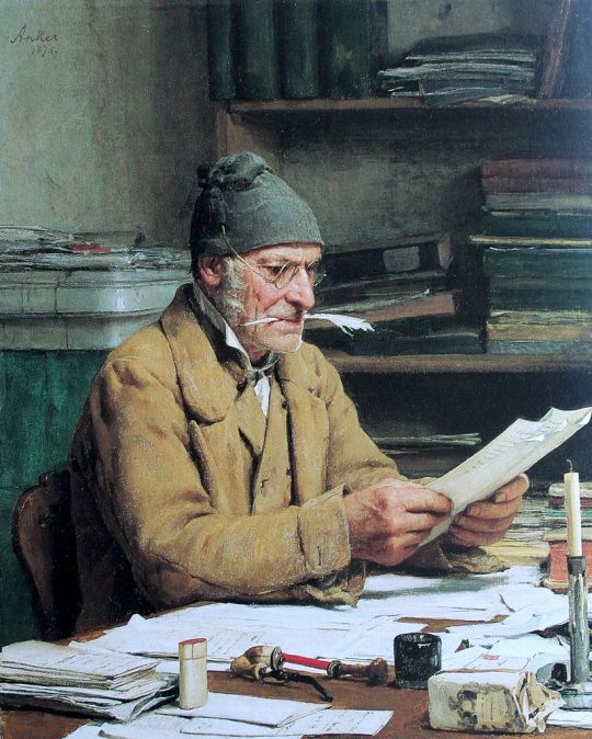 Der Gemeindeschreiber, 1874, Albert Anker Medium: oil,canvas https://www.wikiart.org/en/albert-anker/der-gemeindeschreiber-1874
