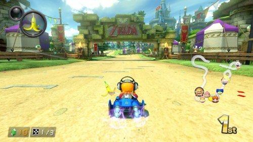 precumming:a splatoon character in an f zero car on a zelda...