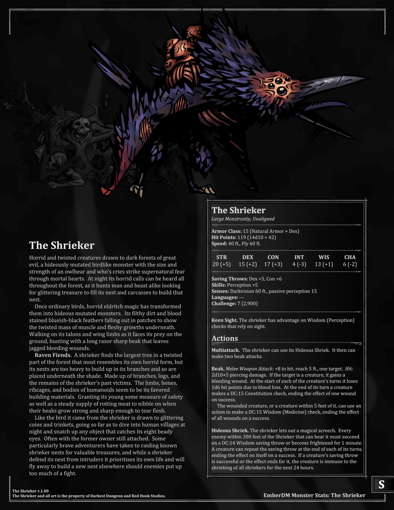 darkest dungeon kill shrieker or nest