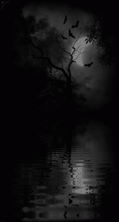 bats moon water gif seizure warning gothic dark