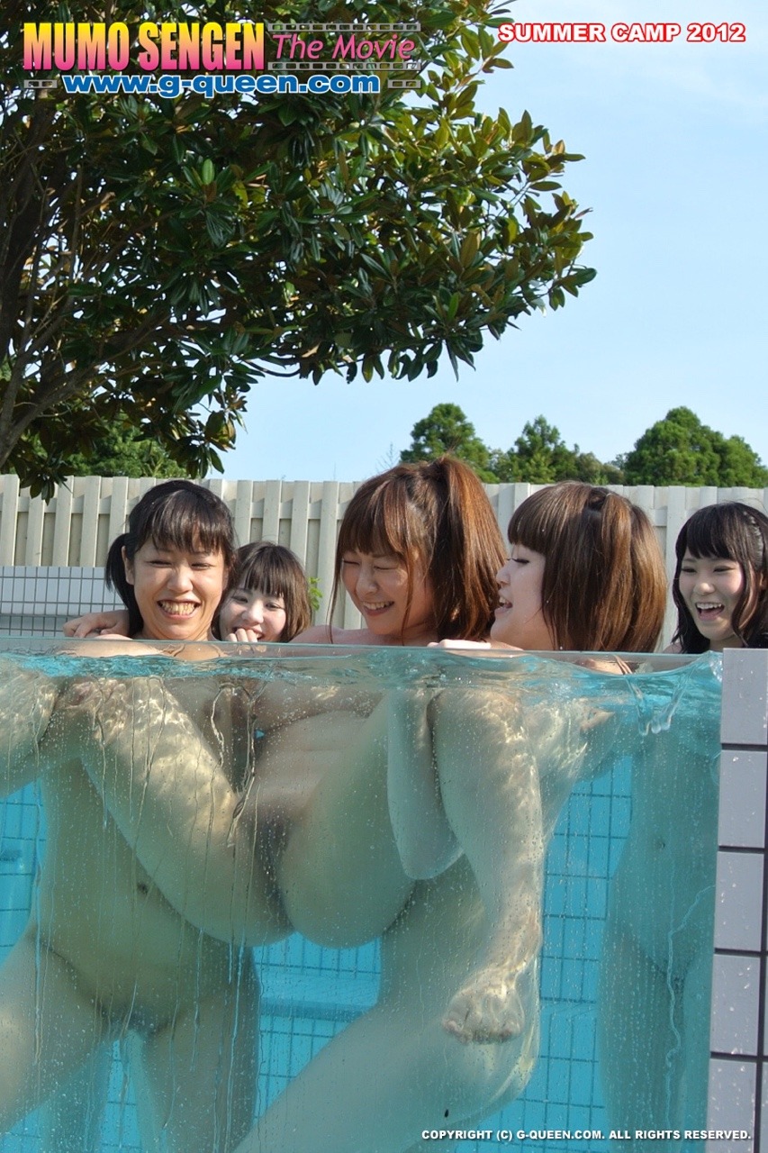 Asian girls in swimming pool