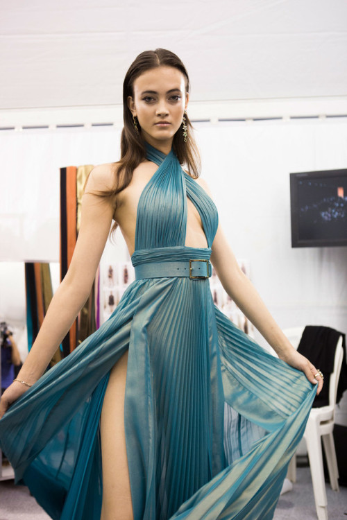 oncethingslookup:Greta Varlese backstage at Elie Saab Spring...