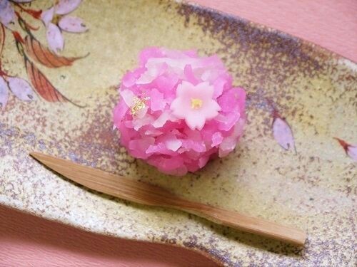 Pink wagashi