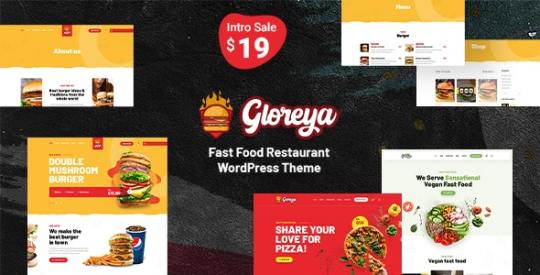 Gloreya v1.0 – Fast Food WordPress Theme Nulled