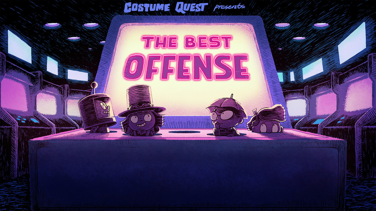 “The Best Offense”Episode COQU103 of Costume Quest, based on the game from Double Fine.…