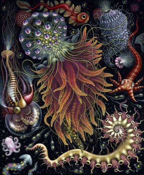 RS Connett rsconnett sea creatures undersea juxtapoz lowbrowpopsurrealism popsurrealism pop surrealism surrealism Surreal Art hifructose lowbrowart acrylic oil on canvas