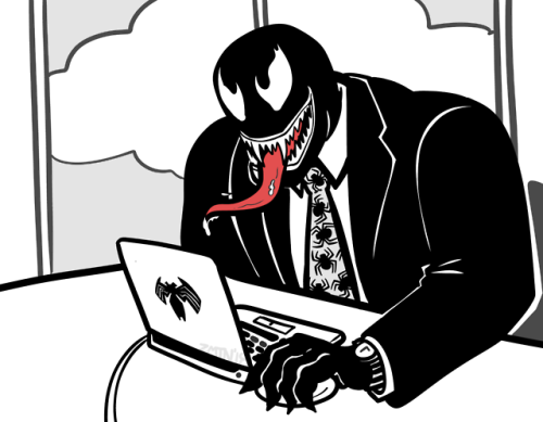 zmtn:[image: drawing of the spider-man villain venom in a...