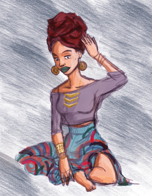 goddess African women african style headwrap beauty women sexy girl cartoon dope artisitontumblr goodvibes photoshop Illustration Chillin love art make stuff