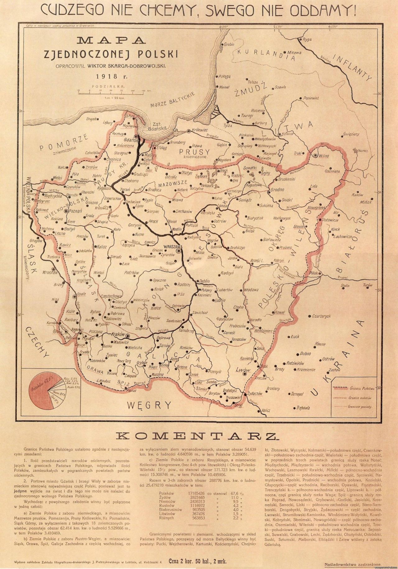 Map with proposed borders of Poland, 1918. - Maps on the Web