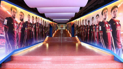 Pink Cotton Camp Nou Unveils Remodeled Dressing Room Tunnel