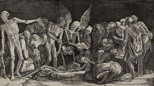 witch333s:The Skeletons, 1518 engraving depicting the...